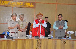 Reception of the Governor of Arunachal Pradesh Shri P.B. Acharya at Upper Subansiri District, Daporijo on 28th June 2017. 